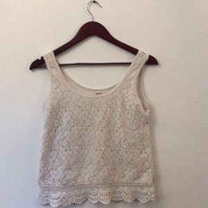 White Lace Front Tank